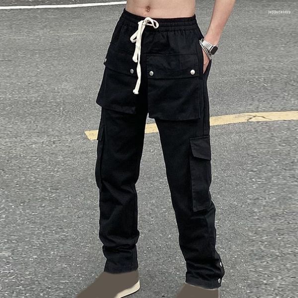 Мужские брюки мужская мода шикарная мужская грузовая уличная одежда бегуна High Street Man's Casual Y2K Брюки японская хип -хоп панк -брюк