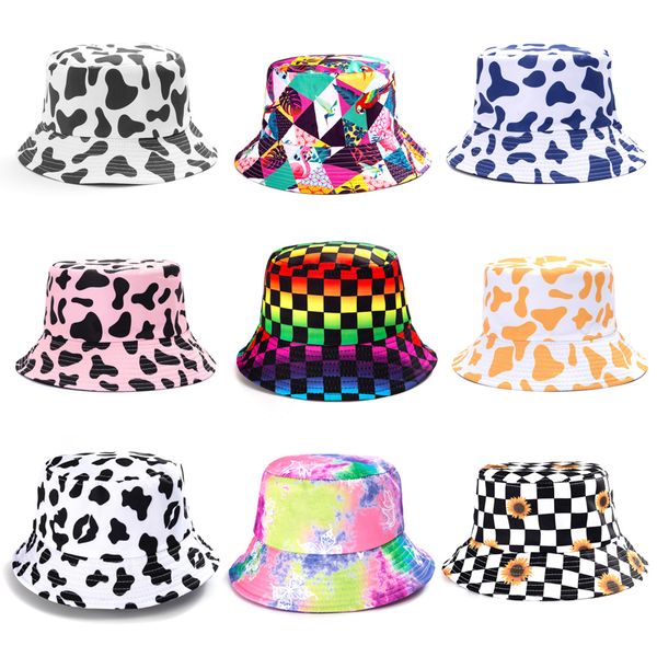 Bonés Chapéus Cow Bucket Hats Homens Mulheres hip hop Bob Reversível Verão triste meninos meninas Estampa de desenhos animados Chapéu Pescador Viagens praia boné Panamá 230621