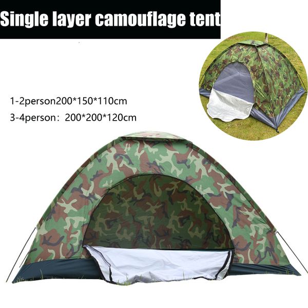 Tende e rifugi Tenda da campeggio per 14 persone Singolo strato Outdoor Borsa mimetica portatile Escursionismo Viaggiare Zaino in spalla leggero 230621