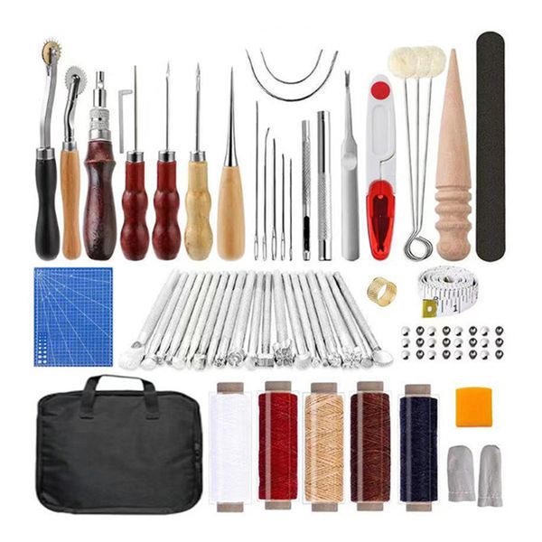 Craft Tools 103 ПК Практические кожаные ремесленные швейные набор для инструментов для резьба для резьба работающие строчки кожаные инструменты для начинающего 230621