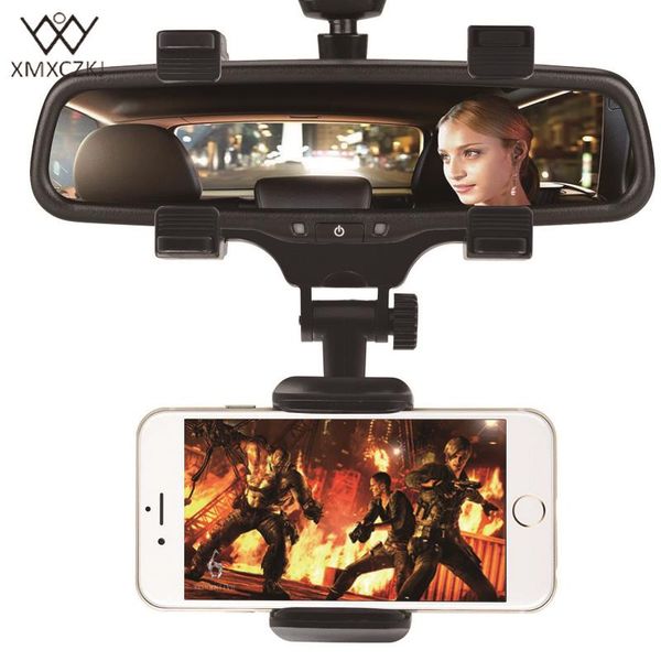 Xmxczkj Автофон держатель телефона автомобиль задний визит зеркал зеркал монтаж держатель телефона 360 градусов для iPhone 8 Samsung GPS Stand Universal