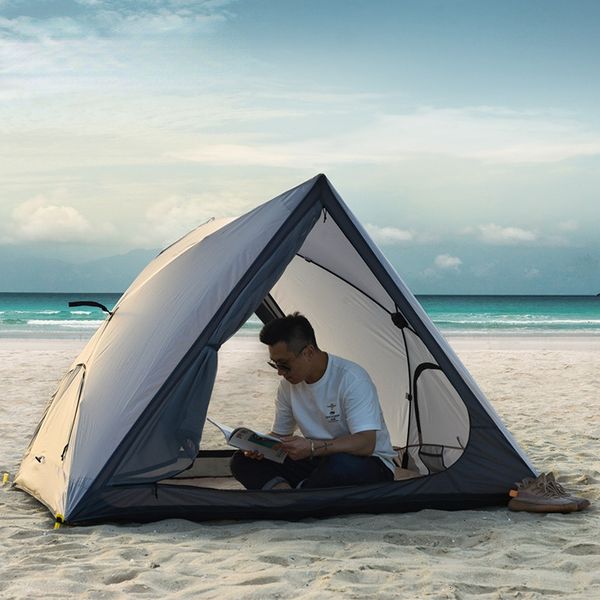 Zelte und Unterstände Camping Tragbares Pop-Up-Strandzelt 2 3 4 Personen Mesh-Plane Outdoor Radfahren Sonnenschutz Familienüberdachung UV-Auto-Markise Wandern Pergola 230621
