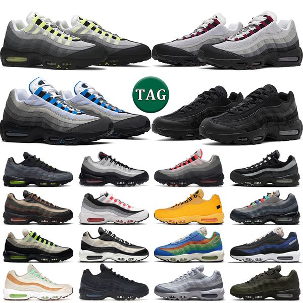 OG Neon Laufschuhe Herren Triple White Black Smoke Grey Midnight Navy Crystal Laser Blue Solar Red Fish Scales Herren Trainer Outdoor Sports Sneakers