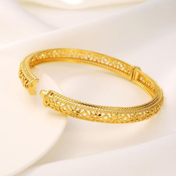 Pulseira Dubai Gold Bangles Casamento Pulseira Mulheres Africano Marrocos Famoso Charme Marca Etíope Dedo Havaiano Jóias Noivas Melv22