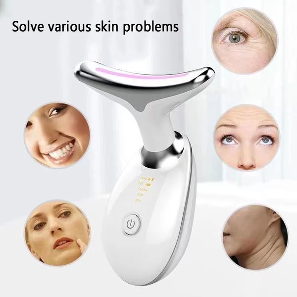 Neck Face Lift Schönheit Gerät 7 Farben Gesichts Lifting Maschine Reduzieren Doppel Kinn Anti Falten Hautstraffung EMS Gesicht Massager