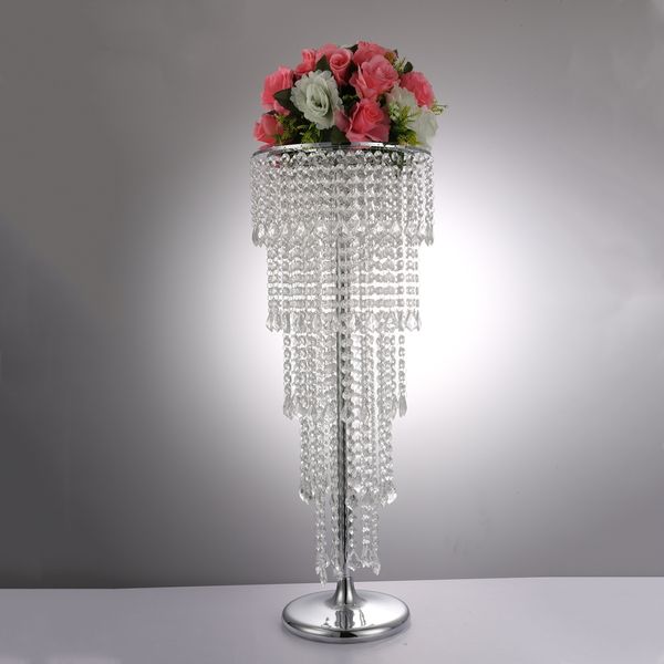 40 cm a 120 cm de altura) peças centrais de vaso de flores para casamento de cristal alto peça central de casamento acrílico suporte de flor lustre guirlandas decoração de casamento recepção