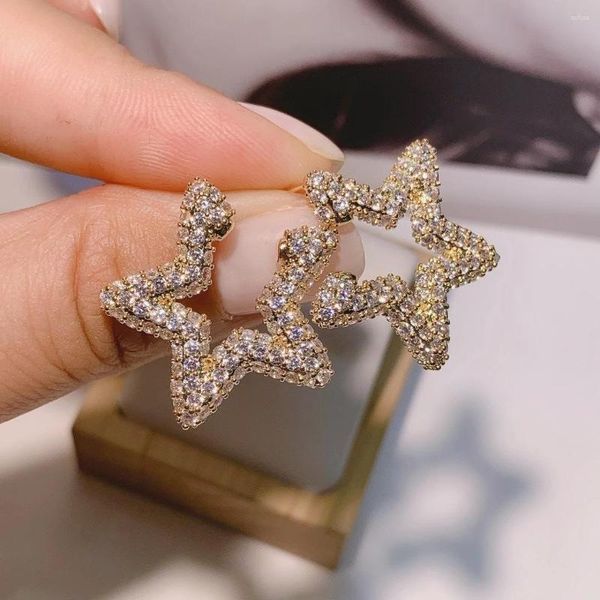 Ohrstecker Koreanisch Süßes Pentagramm Geometrisch Glänzender Stern Urlaubsgeschenk Mädchen Romantik Sommer Klassisch Feiner Schmuck