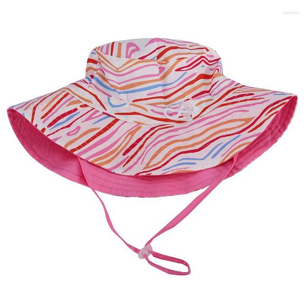 Cappelli Cappello Ragazza Estate Protezione solare Accessorio da spiaggia Fiori Cappellino a tesa larga per bambini Vacanze all'aperto