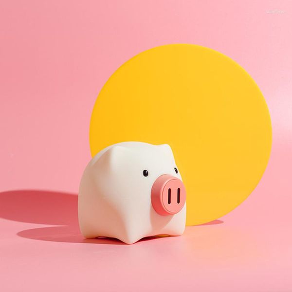 Veilleuses Glowing Piggy 3D LED Lumière Belle Animal Doux Silicone Lampes De Couchage Libérer Le Stress Jouet Chambre Table Bureau Décor Pour La Maison