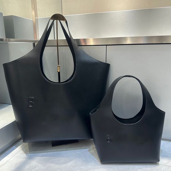 23 neue Einkaufstasche Mary Kate geprägtes Rindsleder Einkaufstasche Handtasche Damen Umhängetasche große und kleine schwarze Fasstasche Unisex-Stil