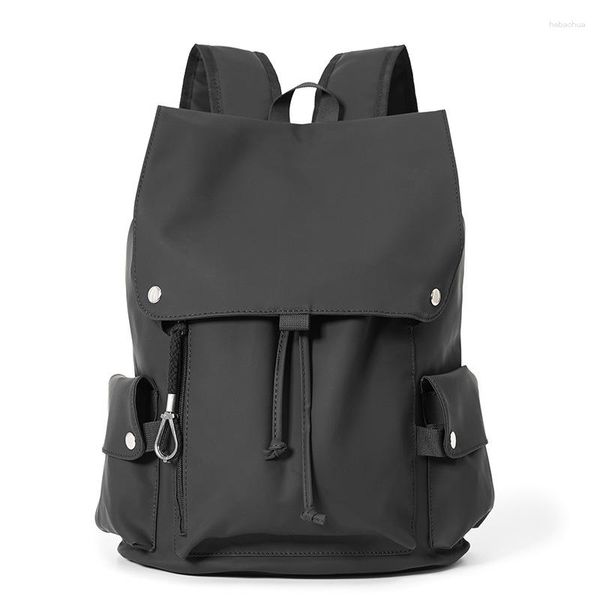 Mochilas masculinas de grande capacidade, mochilas para laptop, à prova d'água, nylon, pretas, bolsas para livros escolares, adolescente, universitário, gril, estudante, mochila