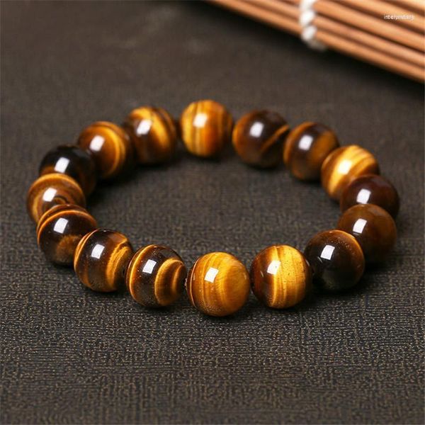 Strand Fashion Natural Tiger's Eye Stone Bilezikler Kadınlar ve Erkekler İçin Bileklik Hediye Boncuk Aksesuarları Toptan