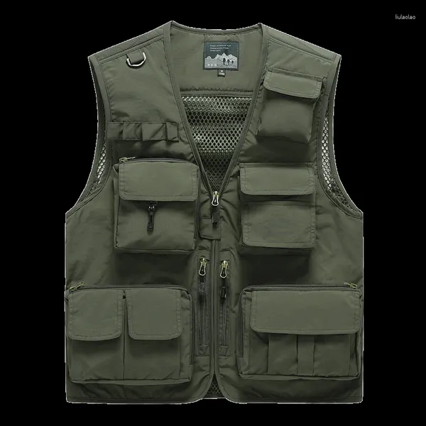 Gilet da uomo 5XL 6XL 7XL Gilet senza maniche in cotone da uomo casual estivo di grandi dimensioni con molte 16 tasche Gilet Pograph multitasche da uomo