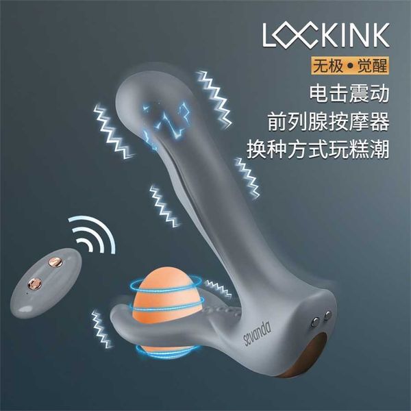 Lockink Samanda massageador de próstata para homens, vibração controlada remotamente no vestíbulo, plug anal, brinquedos sexuais, 75% de desconto nas vendas on-line