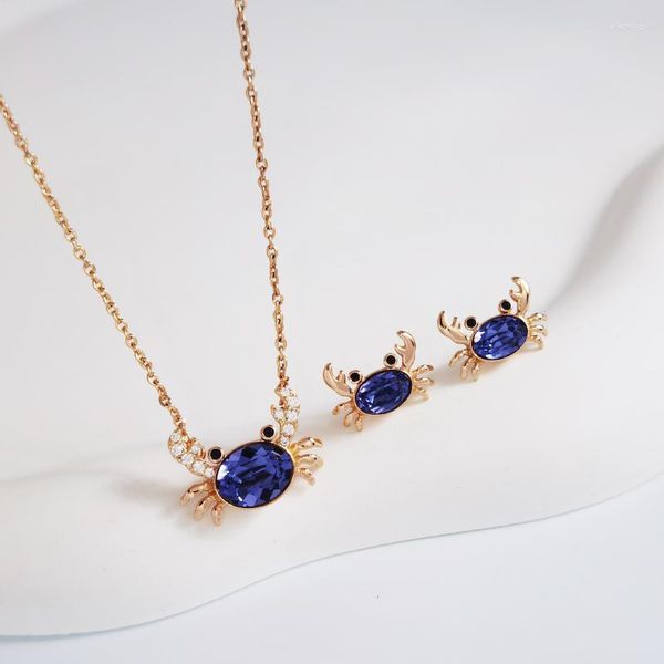 Серьги ожерелья устанавливают пирсинг и сделаны из кристаллов из Австрии для девочек летние ювелирные аксессуары высшего качества крабов био