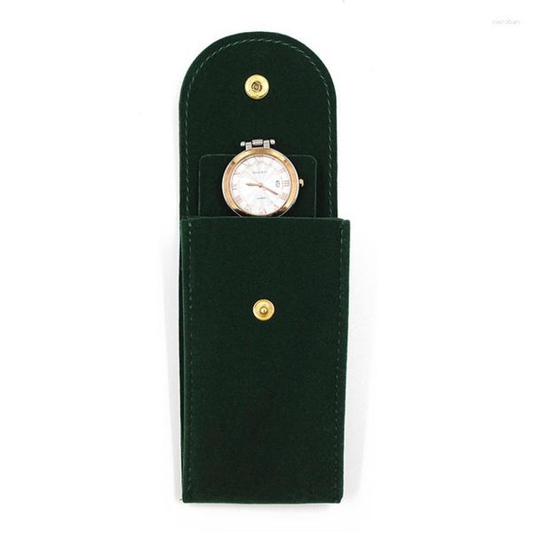 Sacos de armazenamento Bolsa de viagem para relógio Tecido de flanela macio e protetor para pulseira