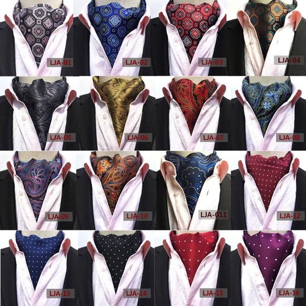 Papillon Uomo Colorato Paisley Floreale Pois Seta Cravatta Ascot Collo Festa Nuziale BWTHZ0303