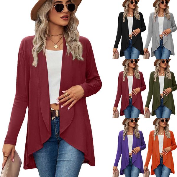 2023 herbst/Winter Neue Langarm Solide Lose Strickjacke Top frauen Gestrickte lammfell Mantel frauen leder jacke biker jacken