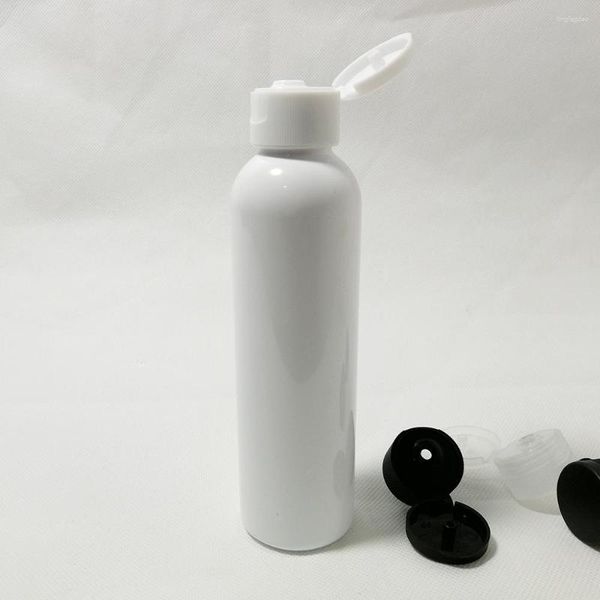 Aufbewahrungsflaschen 30 Stück 150 ml leere weiße nachfüllbare Kosmetikflasche mit Kunststoff-Flip-Top-Kappe 150 cc Kapazität PET-Shampoo-Behälter
