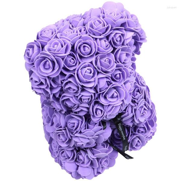Flores decorativas 23 cm de espuma urso de rosas rosa flor artificial presentes de ano para mulheres presente de dia dos namorados