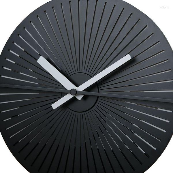 Relógios de parede Relógio de engrenagem dinâmico Pedestre Correndo 12 polegadas Black Metal Sala de estar silenciosa