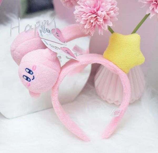 Bastões de cabelo de pelúcia INS Kawaii Kir By And Star Acessórios de cabelo de pelúcia feitos à mão para lavar o rosto acessórios para meninas e crianças