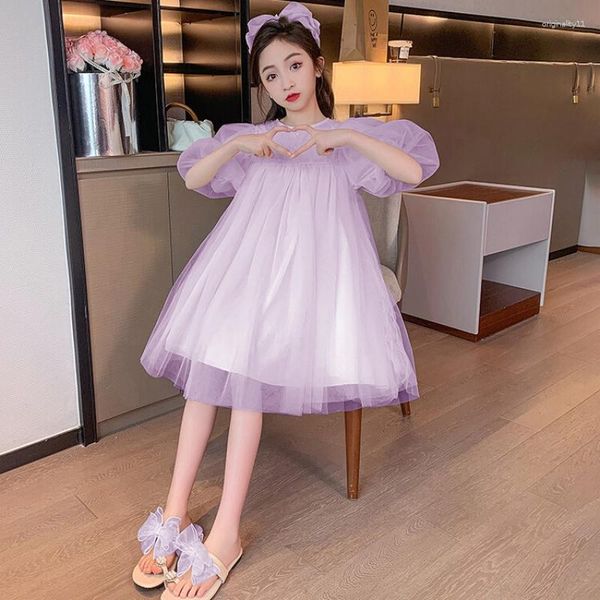 Девушка платья летом для молодых девушек 4-16 лет Элегантное платье для вечеринок 2023 Детская одежда Бесплатная доставка в корейский стиль