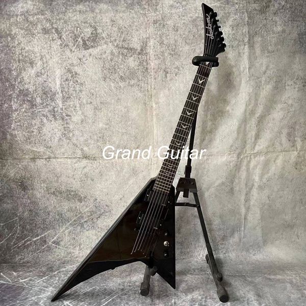 Guitarra elétrica Jackson Flying King V 2023 em preto brilhante