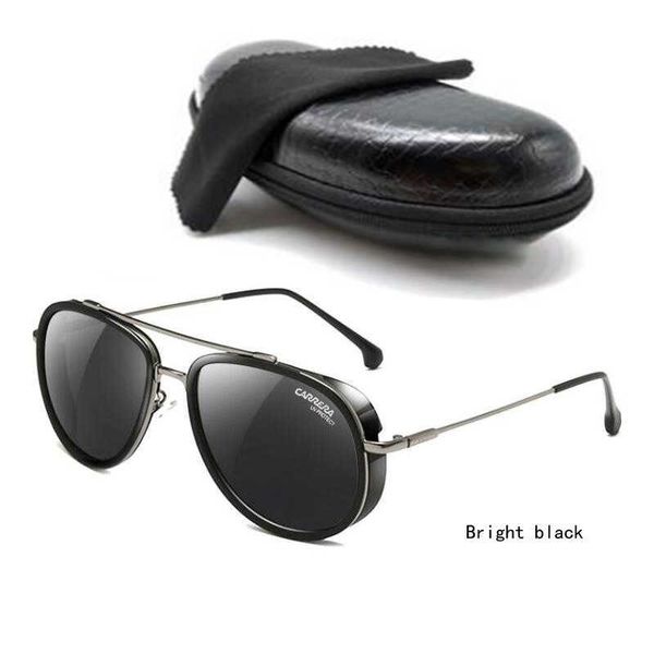 Новые классические металлические солнцезащитные очки Men Men Retro Brand Sport солнцезащитные очки с двойным мостом градиент серые линзы Драждание рыболовные очки