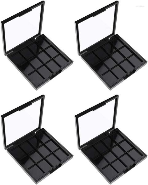 Aufbewahrungsflaschen 4 Stück 12 Steckplätze Leere Lidschatten-Make-up-Palette mit klarem Oberteil für Concealer-Lippenstift