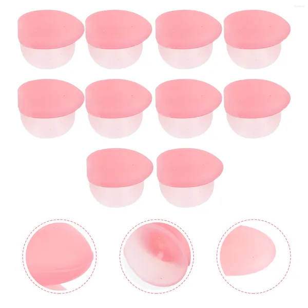 Pincéis de maquiagem 10 pçs Conjunto de pincéis para lábios Suporte para brish Pequeno Capa de silicone Prático Protetor de gel de sílica Protetor para viagem