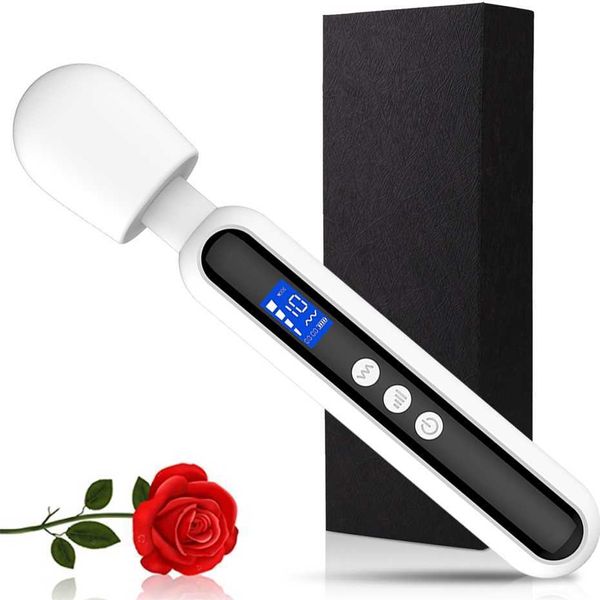 Mittelgroßer AV-Stick mit digitaler Anzeige, vibrierend, wiederaufladbar, leises Paar-Massagegerät mit starken Vibrationen für Damen, Sexprodukte für Erwachsene. 75 % Rabatt auf Online-Verkäufe