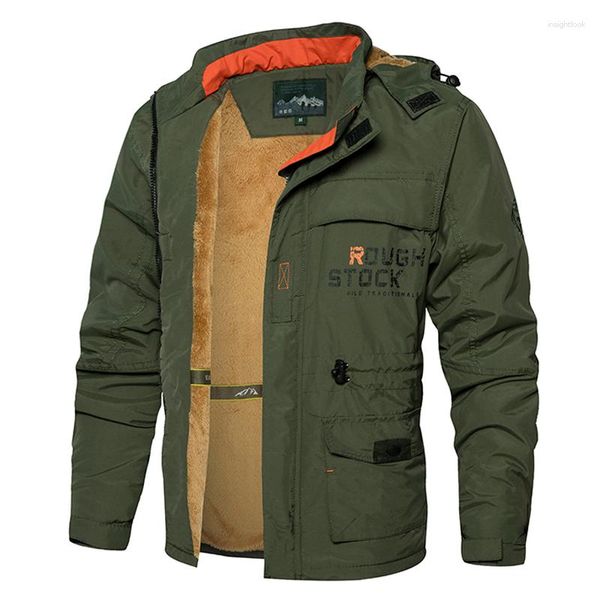 Giacche da uomo Giacca invernale da uomo Parka Addensare Cappotto caldo Mens impermeabile Armygreen Kaki Cappotti Maschile antivento Giacca a vento Cappotti