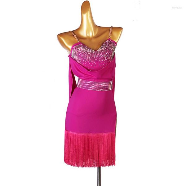 Abbigliamento da palcoscenico 2023 Arrivo Abito da ballo latino Abbigliamento da donna per ragazze Tassel Salsa Samba Tango Ballroom Competition Costume Lady