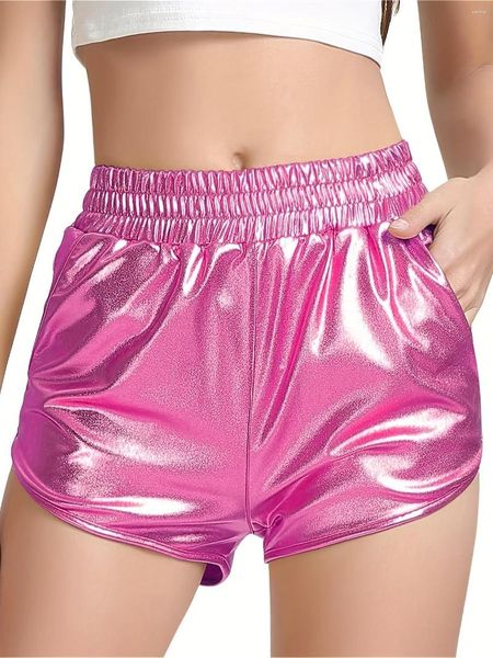 Женские шорты розовые милые йога мягкий сенсорный легкий вес лето -пляжные брюки команда команда танцевальная сцена живое шоу