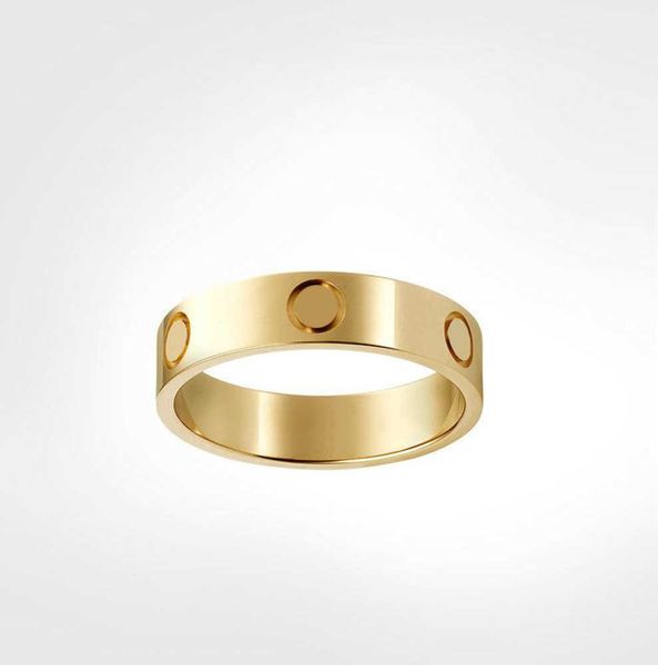 Anéis de banda 4mm 5mm 6mm titânio aço prata anel de amor homens e mulheres jóias de ouro rosa para amantes anéis de casal design de fluxo de maré 958ess