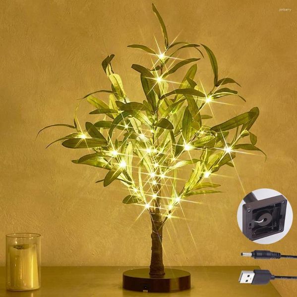 Декоративные цветы светодиодные оливковые дерево Bonsai Lamp Usb аккумуляторная батарея Fairy Night Light для домашней спальни вечеринка Свадебное офис.