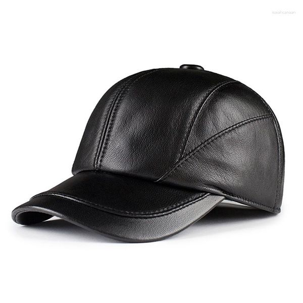 Casquettes de baseball en peau de mouton véritable oreillette automne hiver haute qualité en cuir de mouton véritable chapeaux décontracté en plein air casquette de Baseball hommes femmes