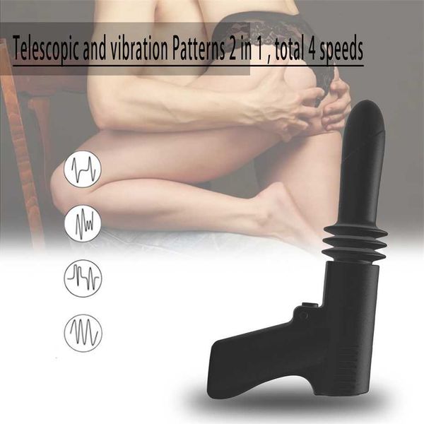 Itens divertidos Feminino máquina telescópica automática AV massagem vibrador dispositivo ovo salto adereços sexuais 75% de desconto nas vendas on-line