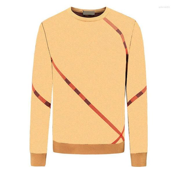 Maglioni da uomo Moda uomo Pullover classico con motivo a cavallo Maglione casual stile britannico con stampa a strisce 2023 Autunno