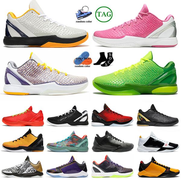Tênis de basquete Protro 6 Mambas 6s Mambacita 5 Grinch Mens Trainers 5s Rings Metallic Gold Red All-Star Pink Del Sol Big Stage Invicto x What If Sneakers