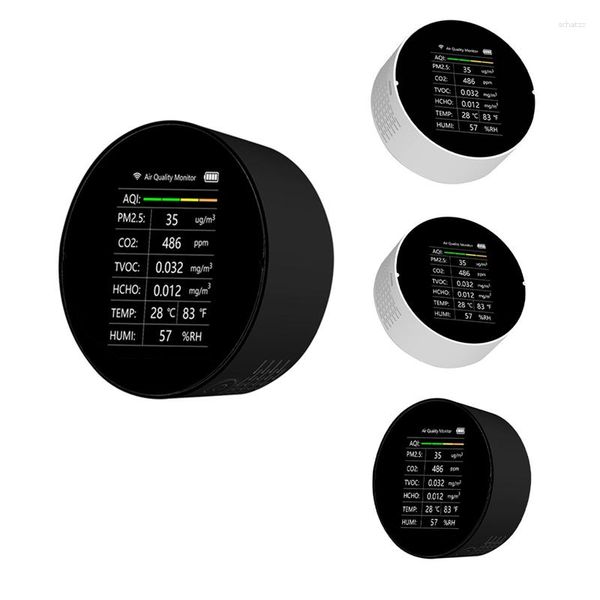 Medidor PM2.5 TVOC CO2 HCHO Temperatura Umidade AQI Detector Monitor de qualidade do ar Analisador de sensor