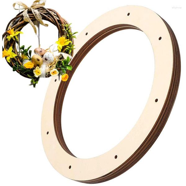 Fiori decorativi Anello ghirlanda in legno Confezione da 4 Cornice con fori pretagliati Cerchio floreale Macrame Anelli artigianali Matrimonio