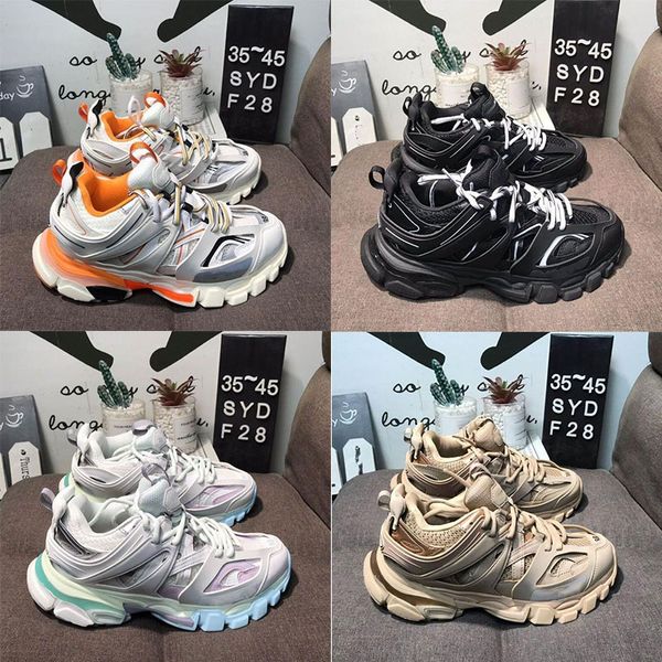 Atletismo de designer de luxo masculino, malha preta grossa, nylon, couro estampado, cinto S triplo Katian 3.0, sapatos casuais femininos e calçados esportivos tamanho 36-45