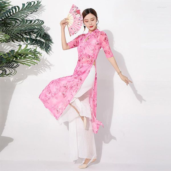 Bühne tragen Frauen Klassische Orientalische Bauchtanz Kleid Damen Chinesische Hanfu Cheongsam Kostüme Robe Tops Hosen Tanzen Kleidung