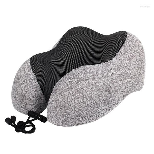 Travesseiro em forma de U Pescoço de viagem Design ergonômico Rebote lento Espuma de memória Cuidados de saúde para a coluna cervical Descanso