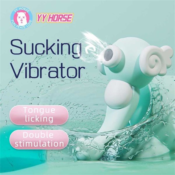 Wavy Hippocampus Sucking Vibrating Massage Stick Dupla finalidade Feminina AV Mute Sex toy Adult Product Sucker 75% Off Online sales