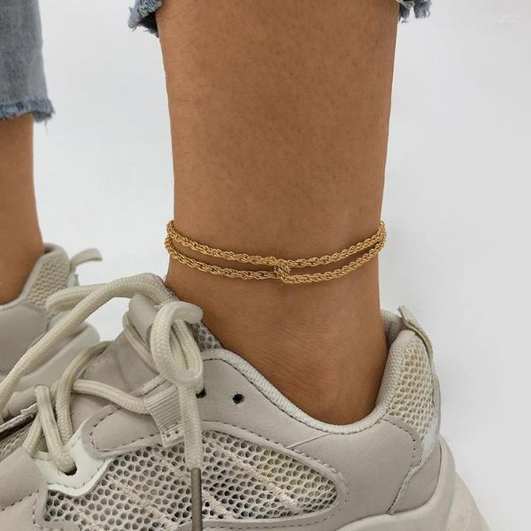 Неклеты Lalynnly Luxury Twisted Avtered Anklet for Women Girls Athestone Thin Beach Daily Foot Jewelry Оптовые аксессуары подарок A0109