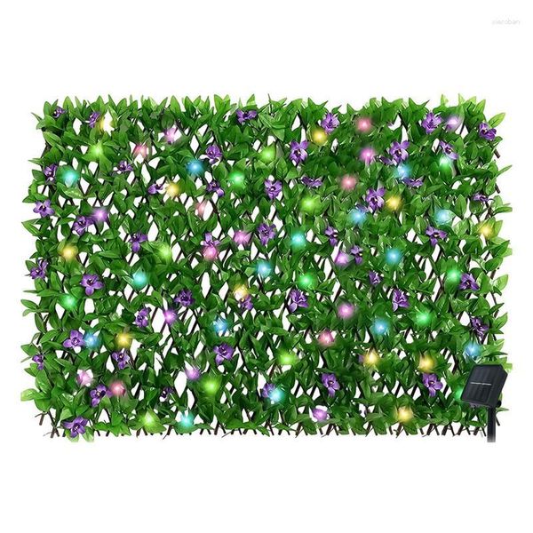 Dekoratif çiçekler yapay bahçe çit gizlilik ekranı sahte Ivy yaprak çitleri ile led ışıkları ile zemin için uzun paneller.