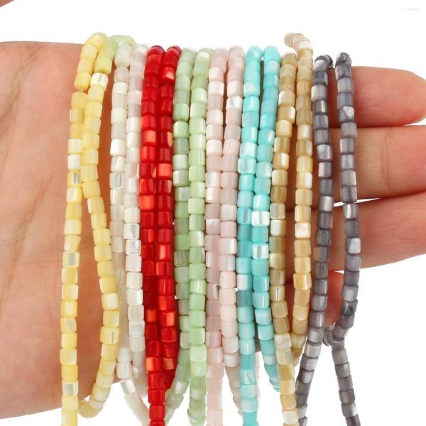 Miçangas 3,5 x 3,5 mm concha natural colorida pequena pera pérola para fabricação de joias DIY pulseira colar brincos atacado